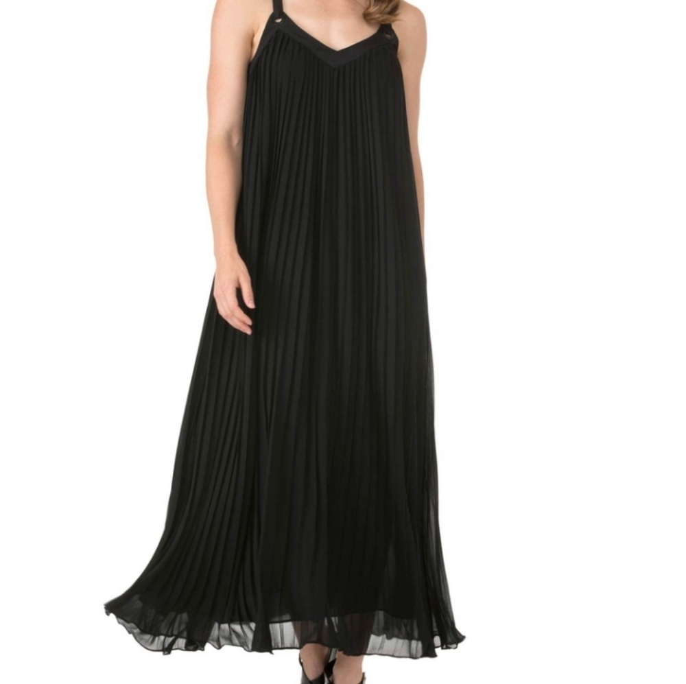 Michael Kors Black Pleated Maxi Dress
